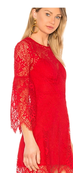 NWT BCBG MAXAZRIA Red Lace Dress US Size 4 - Picture 2 of 7